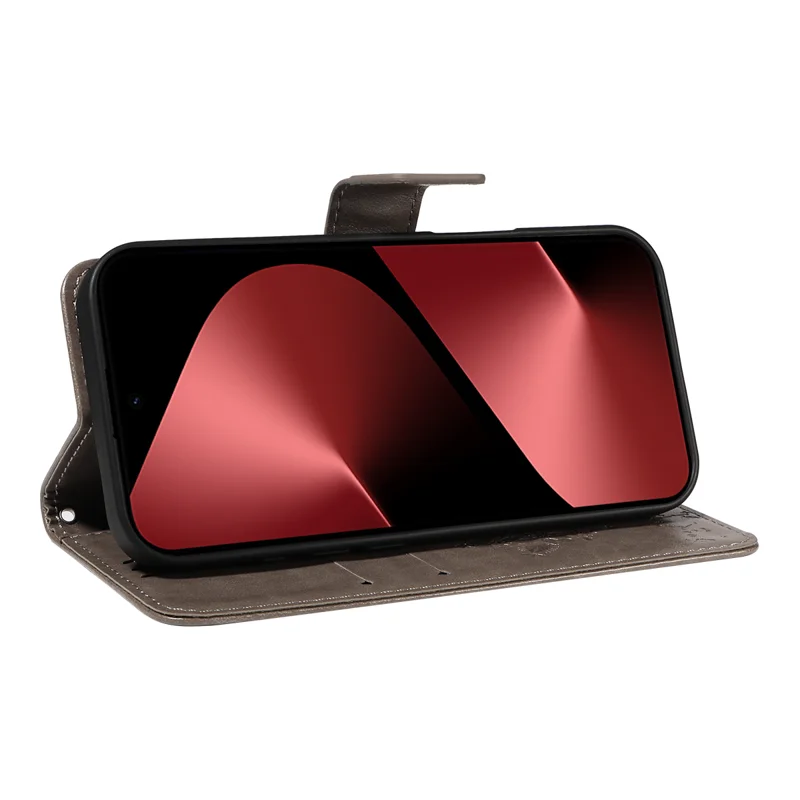 For Huawei Pura 80 Pro+ / Huawei Pura 80 Pro Phone Case with Stand Cat Tree Pattern Leather Wallet Mobile Cover - Grey-Cellmalls