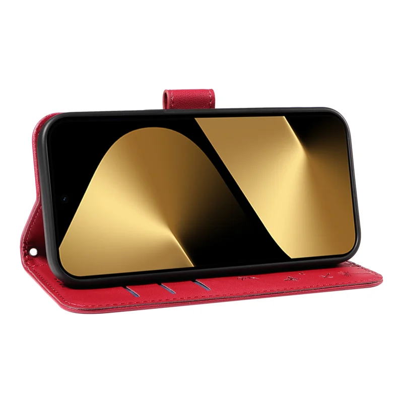 For Huawei Pura 80 Ultra Leather Wallet Case with Strap Dandelion Imprint Phone Stand Cover - Red-Cellmalls