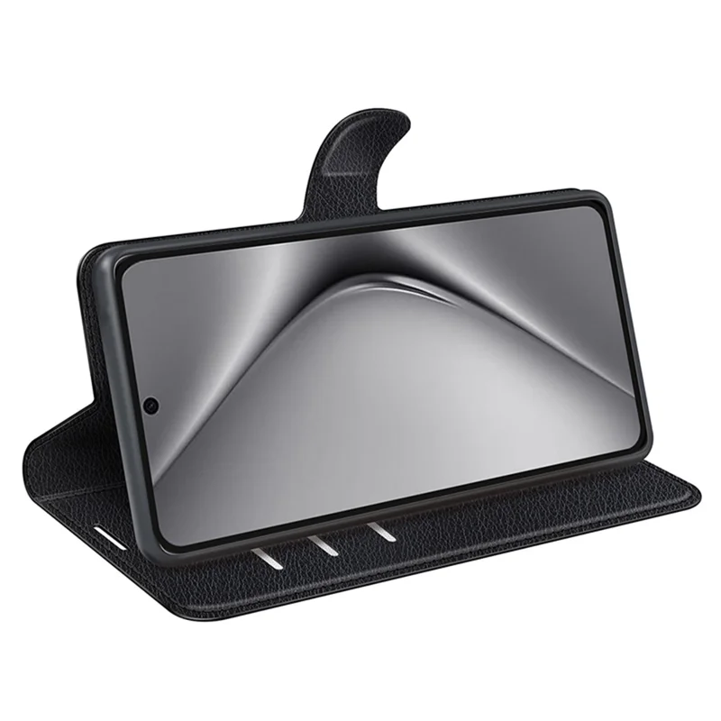 For Huawei Pura 70 Ultra Case Litchi Texture Leather Folio Flip Wallet Phone Cover - Black-Cellmalls