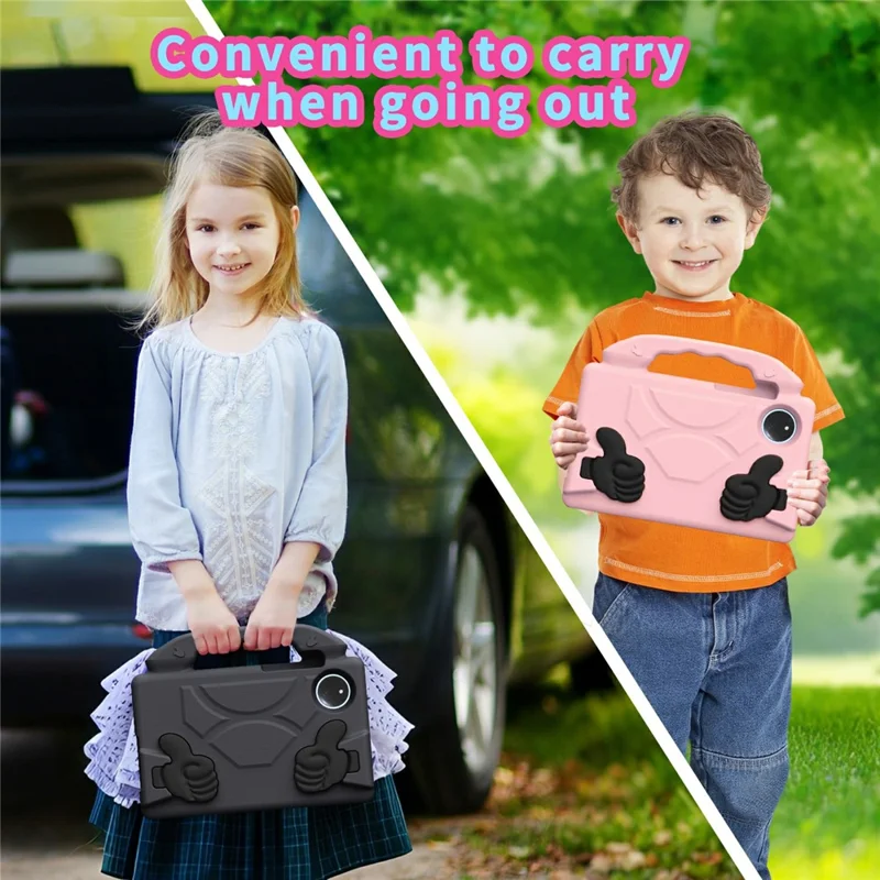 For Xiaomi Redmi Pad SE 4G 8.7 inch Case Ultra-Soft EVA Thumb Kickstand Tablet Cover - Black-Cellmalls