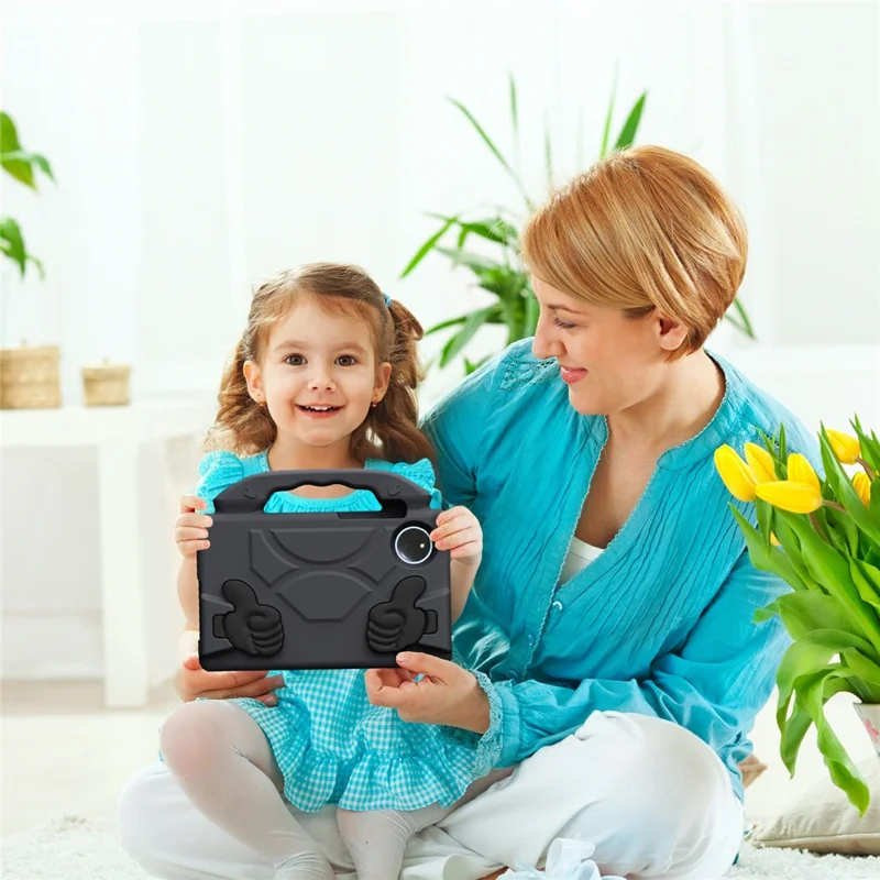 For Xiaomi Redmi Pad SE 4G 8.7 inch Case Ultra-Soft EVA Thumb Kickstand Tablet Cover - Black-Cellmalls