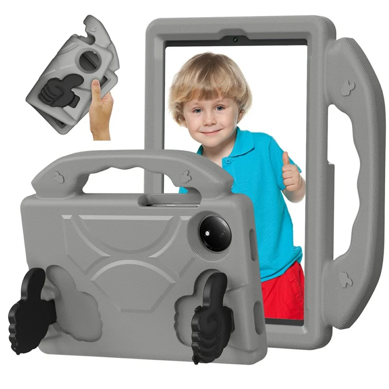 For Xiaomi Redmi Pad SE 4G 8.7 inch Case Ultra-Soft EVA Thumb Kickstand Tablet Cover - Black-Cellmalls