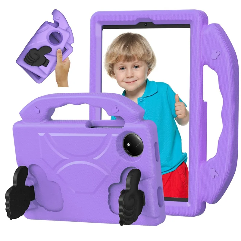 For Xiaomi Redmi Pad SE 4G 8.7 inch Case Ultra-Soft EVA Thumb Kickstand Tablet Cover - Black-Cellmalls