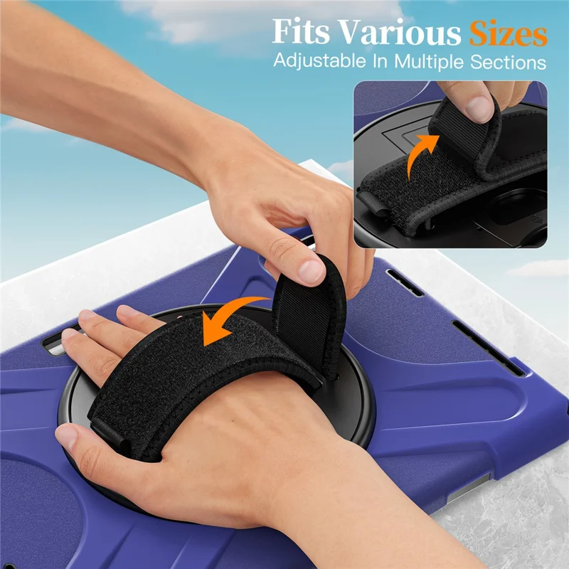 For Xiaomi Pad 7S Pro 12.5 / Pad 6S Pro 12.4 Kickstand Case TPU PC Silicone Tablet Cover with Shoulder Strap - Navy Blue-Cellmalls