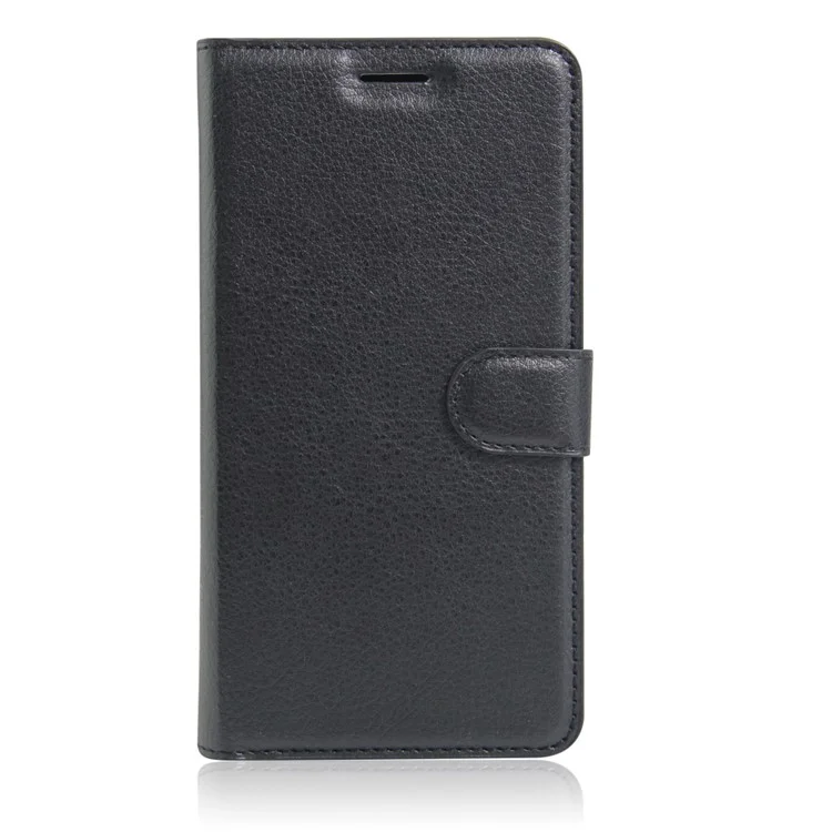 Litchi Texture Stand Leather Case for Huawei Honor 8 with Folio Flip Wallet Design Phone Cover - Black-Cellmalls