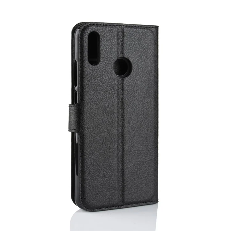 Litchi Texture Wallet Stand Leather Mobile Phone Case for Huawei Honor 8X / Honor View 10 Lite - Black-Cellmalls