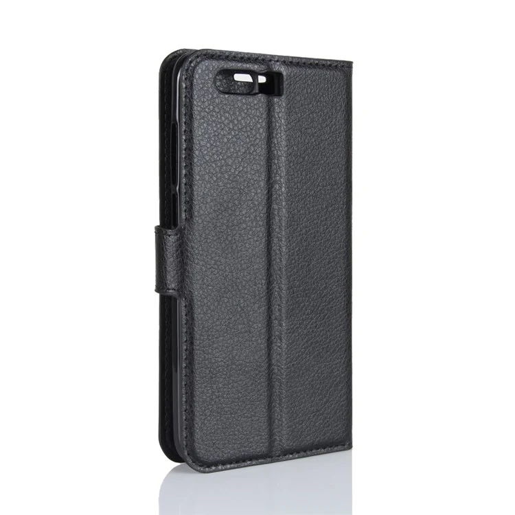 For Huawei Honor 9 Litchi Texture PU Leather Wallet Stand Phone Case Shell - Black-Cellmalls