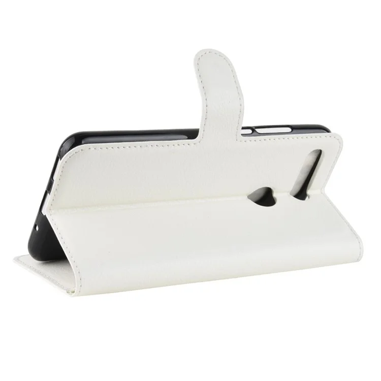 Litchi Texture Wallet Stand Leather Cover for Huawei Honor View 20 / Honor V20 - White-Cellmalls