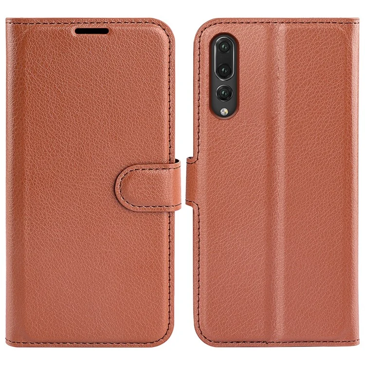 For Huawei P20 Litchi Texture Wallet Stand Leather Phone Accessory Case - Black-Cellmalls