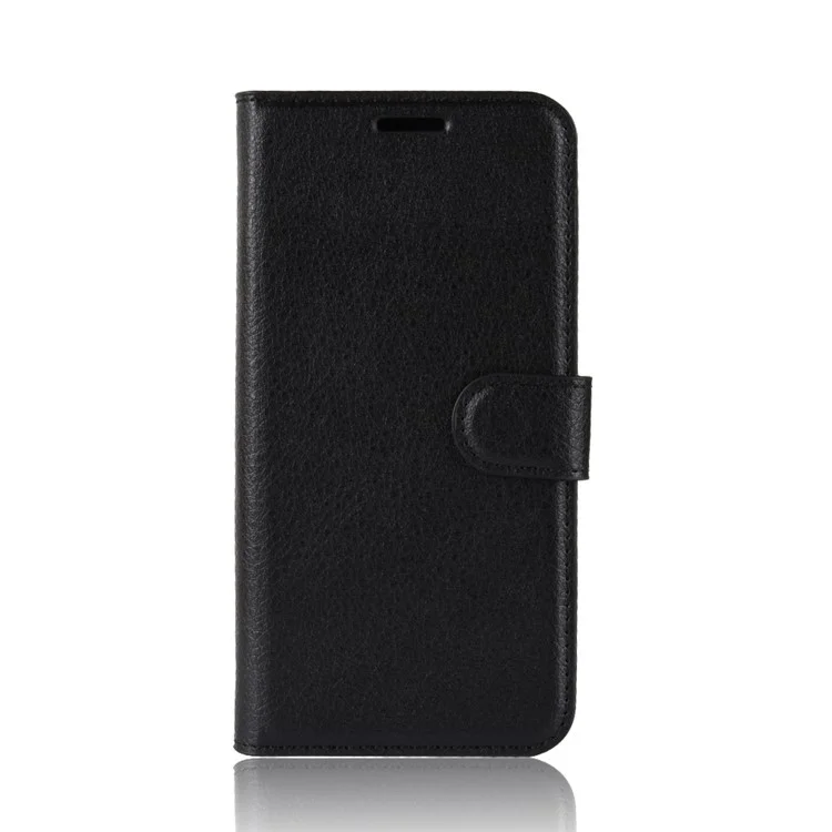 Litchi Texture Wallet Stand Leather Mobile Phone Case for Huawei Honor 8X / Honor View 10 Lite - Black-Cellmalls