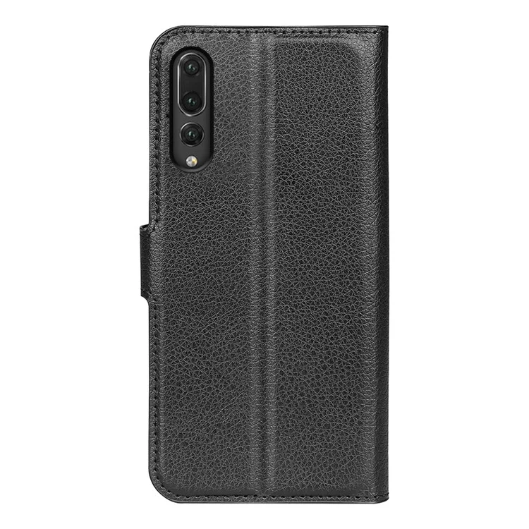 For Huawei P20 Litchi Texture Wallet Stand Leather Phone Accessory Case - Black-Cellmalls