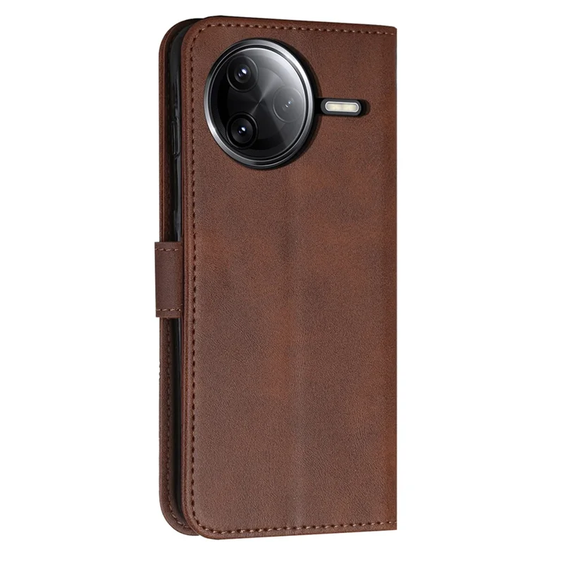 Leather Case for Xiaomi Poco F7 Pro 5G / F7 Ultra 5G / Redmi K80 5G / K80 Pro 5G Stand Protective Phone Cover - Brown-Cellmalls