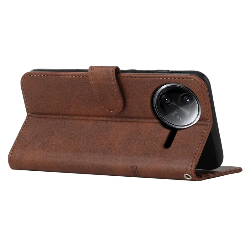 Leather Case for Xiaomi Poco F7 Pro 5G / F7 Ultra 5G / Redmi K80 5G / K80 Pro 5G Stand Protective Phone Cover - Brown-Cellmalls
