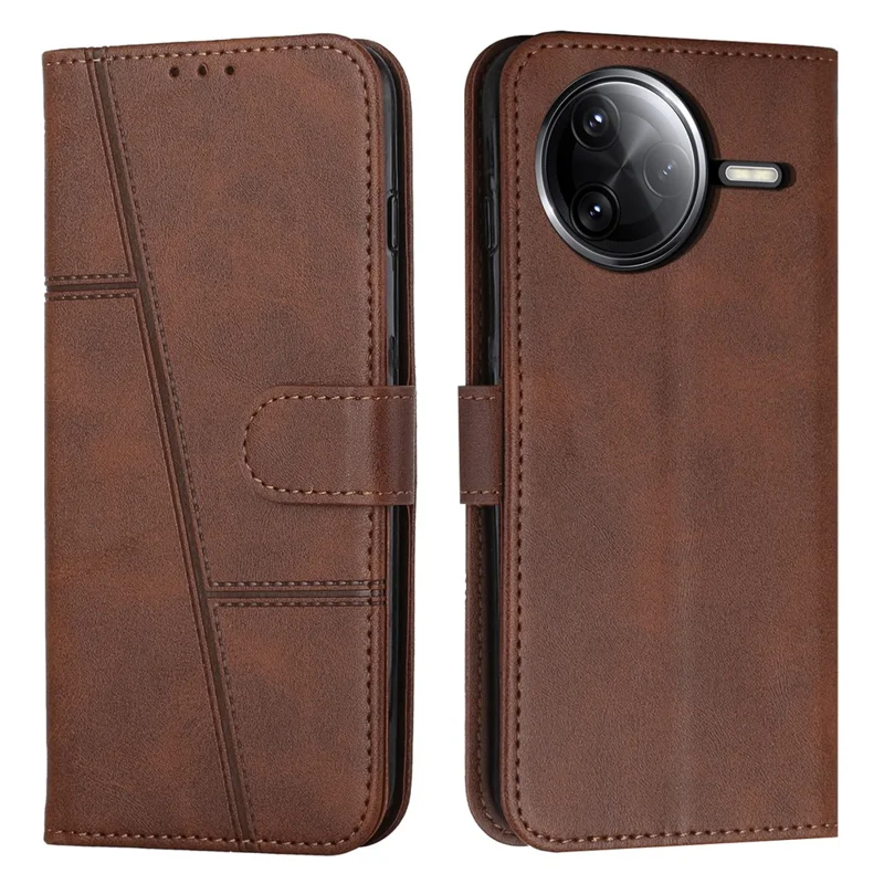 Leather Case for Xiaomi Poco F7 Pro 5G / F7 Ultra 5G / Redmi K80 5G / K80 Pro 5G Stand Protective Phone Cover - Brown-Cellmalls