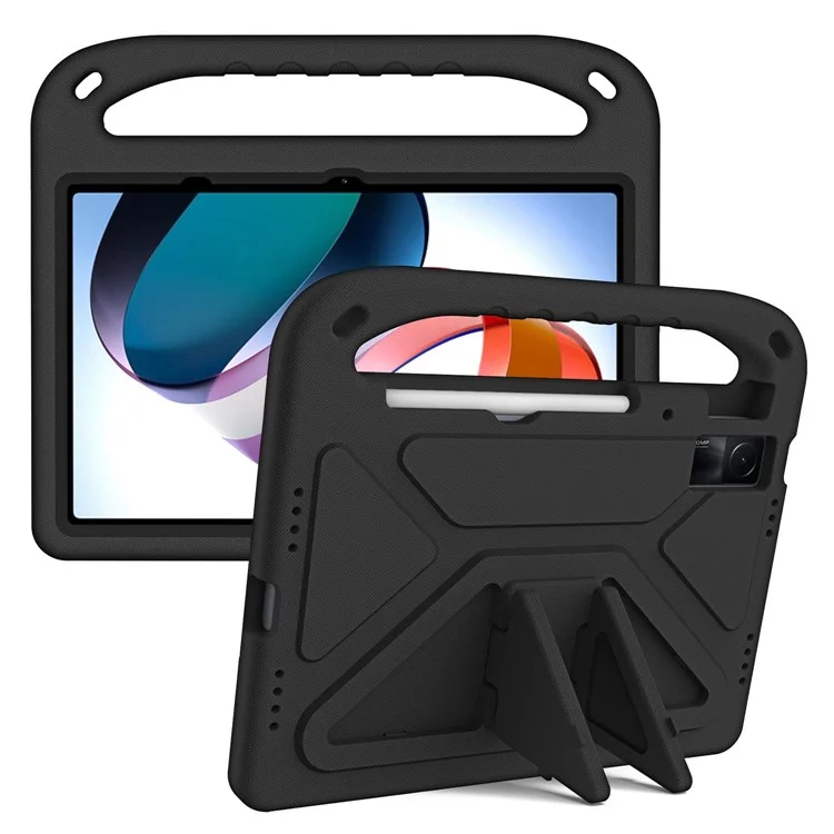 For Xiaomi Redmi Pad Drop-proof EVA Tablet Case Foldable Kickstand Portable Hand Grip Protective Cover - Black-Cellmalls
