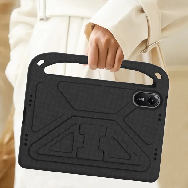 For Xiaomi Redmi Pad 2 Case Hand Grip Kickstand Tablet EVA Cover - Black-Cellmalls