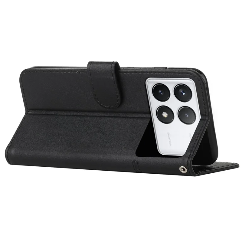 For Xiaomi Redmi K70E 5G / Poco X6 Pro 5G Wallet Case Leather Phone Cover Folding Stand - Black-Cellmalls