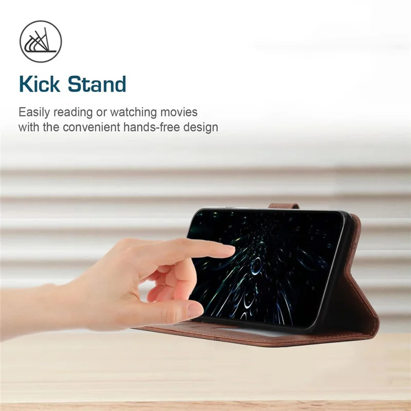 Leather Case for Xiaomi Poco F7 Pro 5G / F7 Ultra 5G / Redmi K80 5G / K80 Pro 5G Stand Protective Phone Cover - Brown-Cellmalls