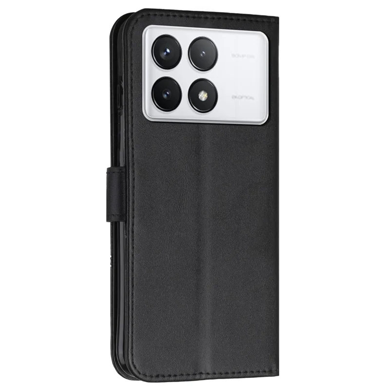 For Xiaomi Redmi K70E 5G / Poco X6 Pro 5G Wallet Case Leather Phone Cover Folding Stand - Black-Cellmalls