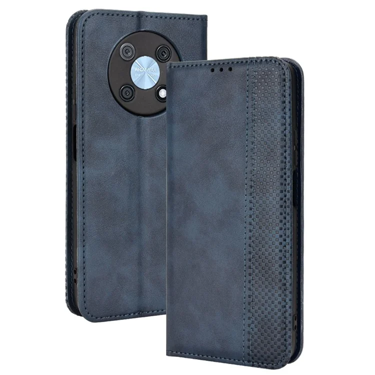 Huawei nova Y90 4G / Enjoy 50 Pro 4G Vintage PU Leather Phone Case Drop-proof Flip Wallet Cover Stand Protective Shell - Black-Cellmalls