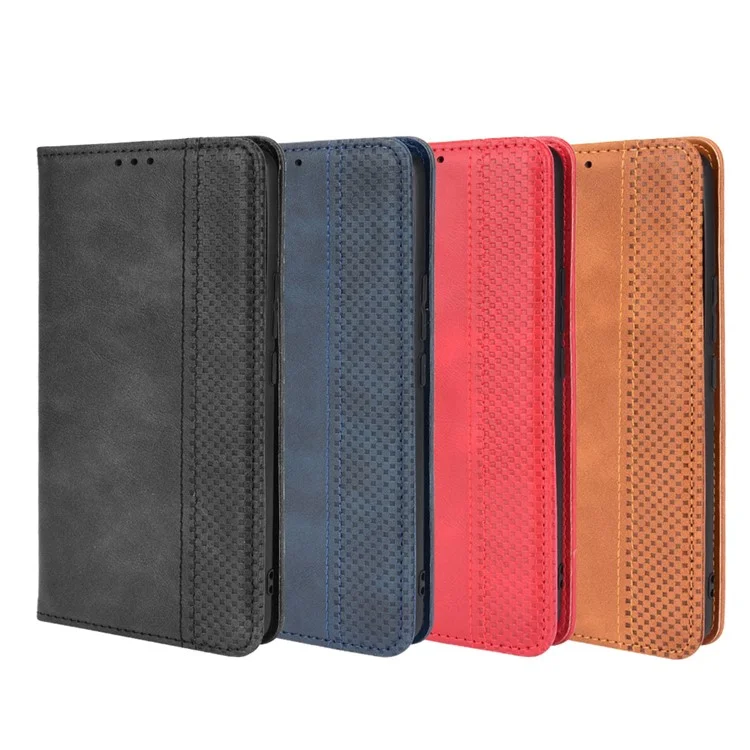 Retro Textured Surface Phone Leather Case Shockproof Wallet Stand Cover for Huawei nova 9 - Black-Cellmalls