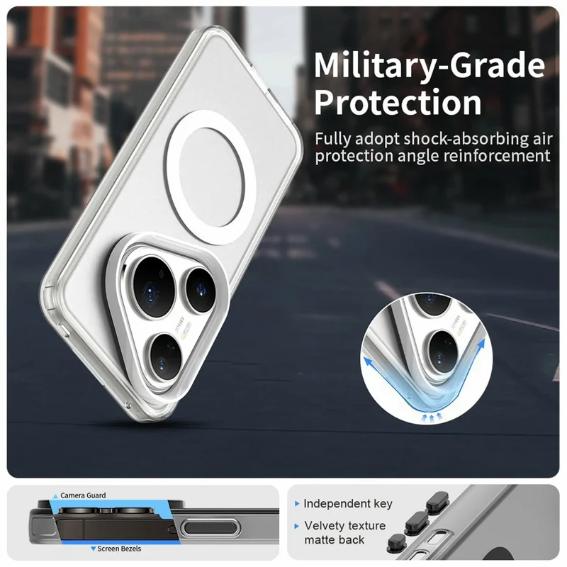 For Huawei Pura 80 Pro Case Compatible with MagSafe Anti Drop Hybrid Phone Back Cover - White-Cellmalls