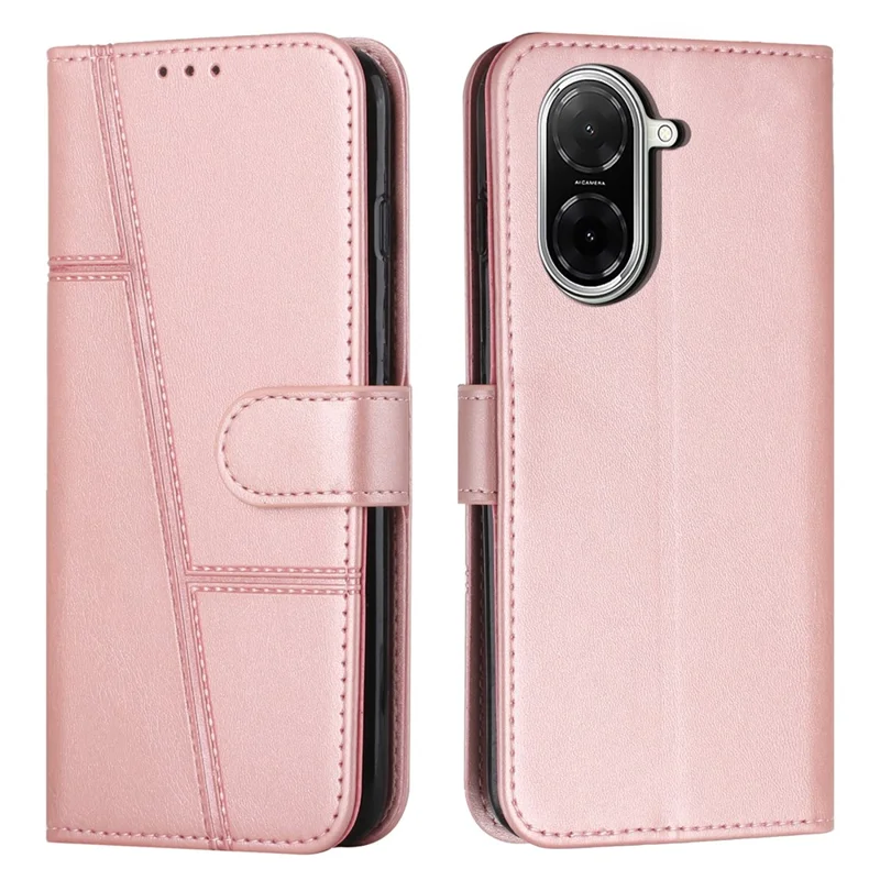 Leather Case for Xiaomi Redmi A5 4G (171.7mm) / Poco C71 4G Stand Protective Phone Cover - Rose Gold-Cellmalls