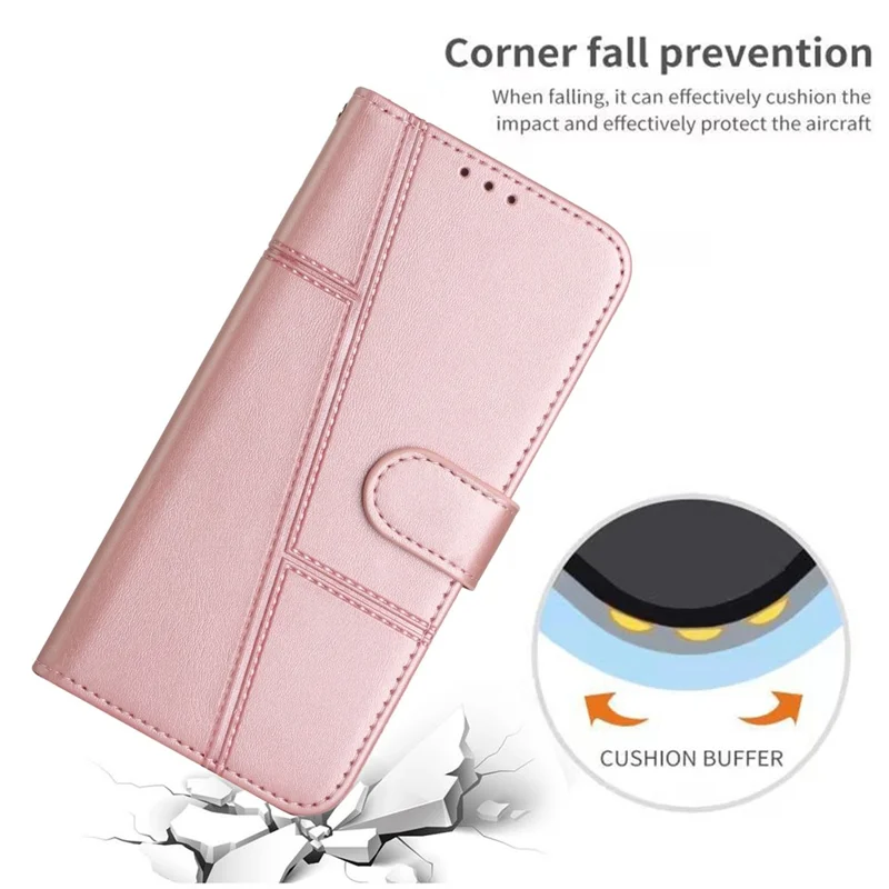 Leather Case for Xiaomi Redmi A5 4G (171.7mm) / Poco C71 4G Stand Protective Phone Cover - Rose Gold-Cellmalls