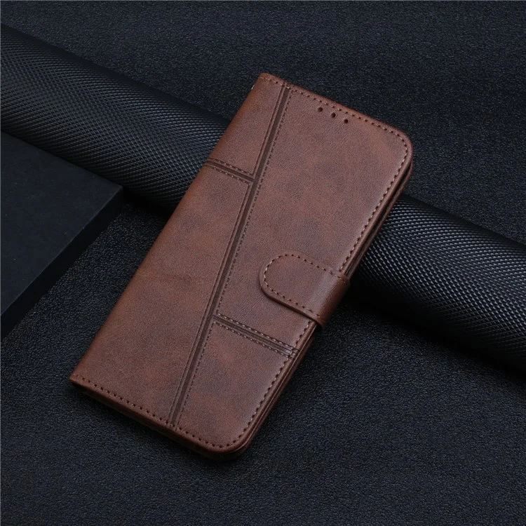 For Xiaomi Poco F5 Pro 5G / Redmi K60 Pro 5G / K60 5G Protective Phone Cover Stand Wallet Leather Cell Phone Case with Strap - Brown-Cellmalls