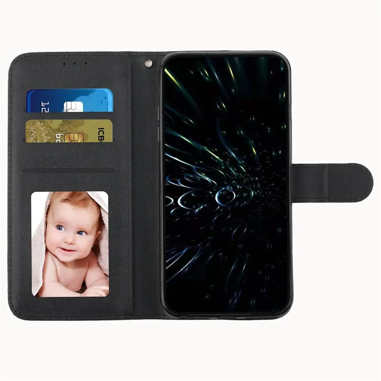 For Xiaomi Redmi Note 11T Pro 5G / Note 11T Pro+ 5G / Note 12T Pro 5G / Poco X4 GT 5G / Redmi K50i 5G Cell Phone Case Wallet Anti-dust Imprinted Stitching PU Leather Phone Stand Shell with Strap - Black-Cellmalls