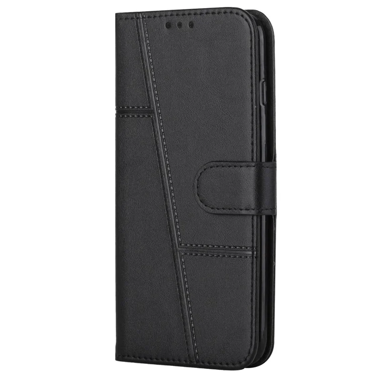 For Xiaomi Redmi Note 11T Pro 5G / Note 11T Pro+ 5G / Note 12T Pro 5G / Poco X4 GT 5G / Redmi K50i 5G Cell Phone Case Wallet Anti-dust Imprinted Stitching PU Leather Phone Stand Shell with Strap - Black-Cellmalls
