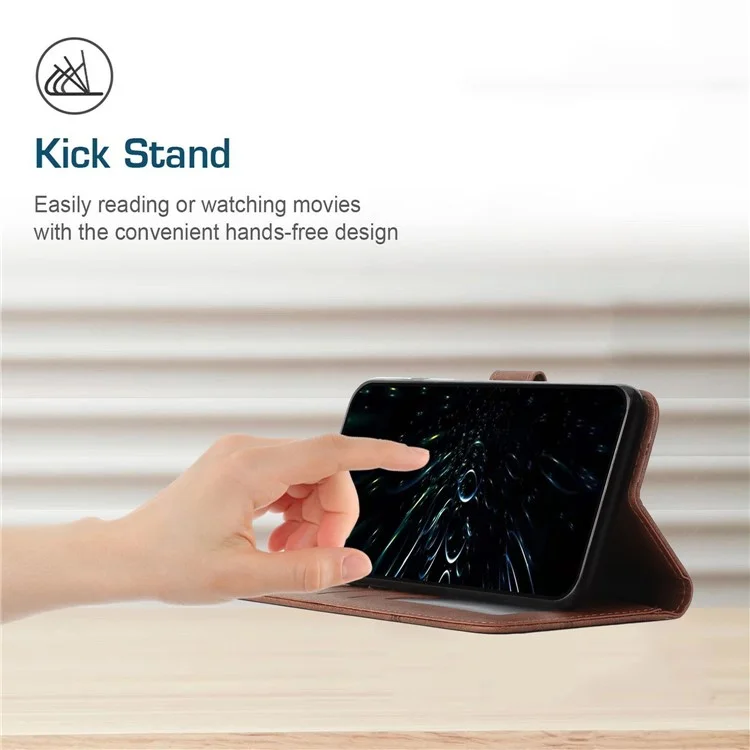 For Xiaomi Redmi Note 12S 4G PU Leather Phone Case Wallet Stand Anti-scratch Phone Cover - Brown-Cellmalls