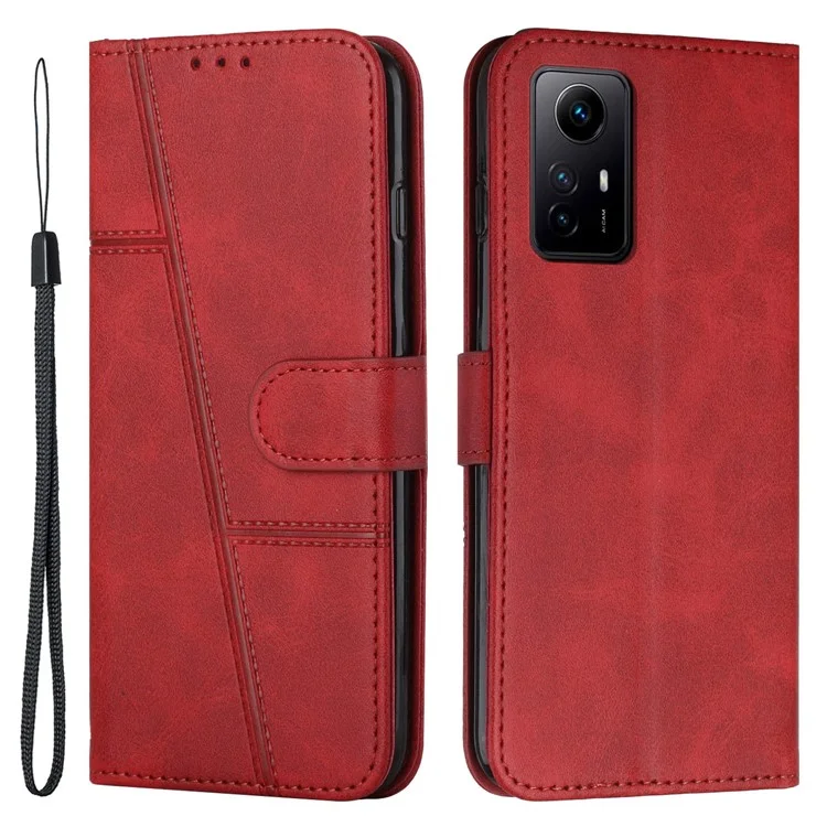 For Xiaomi Redmi Note 12S 4G PU Leather Phone Case Wallet Stand Anti-scratch Phone Cover - Brown-Cellmalls