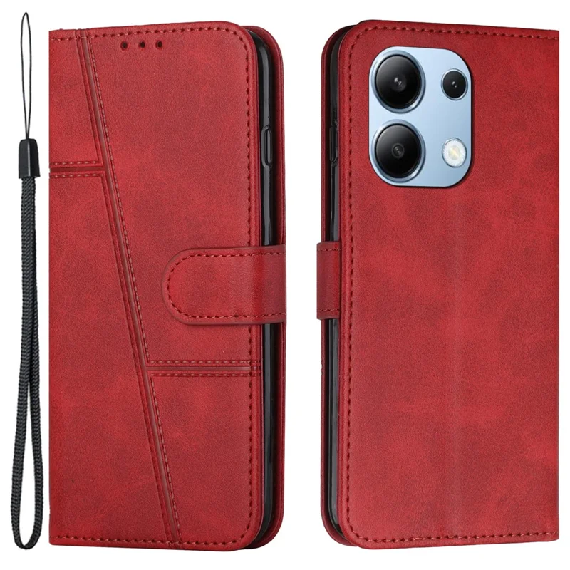 For Xiaomi Redmi Note 13 4G Case PU Leather+TPU Stand Magnetic Closure Shockproof Phone Cover - Sapphire-Cellmalls