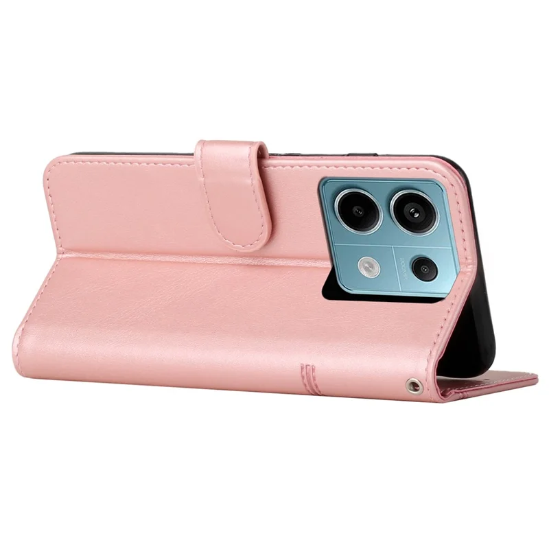 For Xiaomi Redmi Note 13 Pro 4G / Poco M6 Pro 4G Wallet Case PU Leather Flip Phone Cover - Rose Gold-Cellmalls