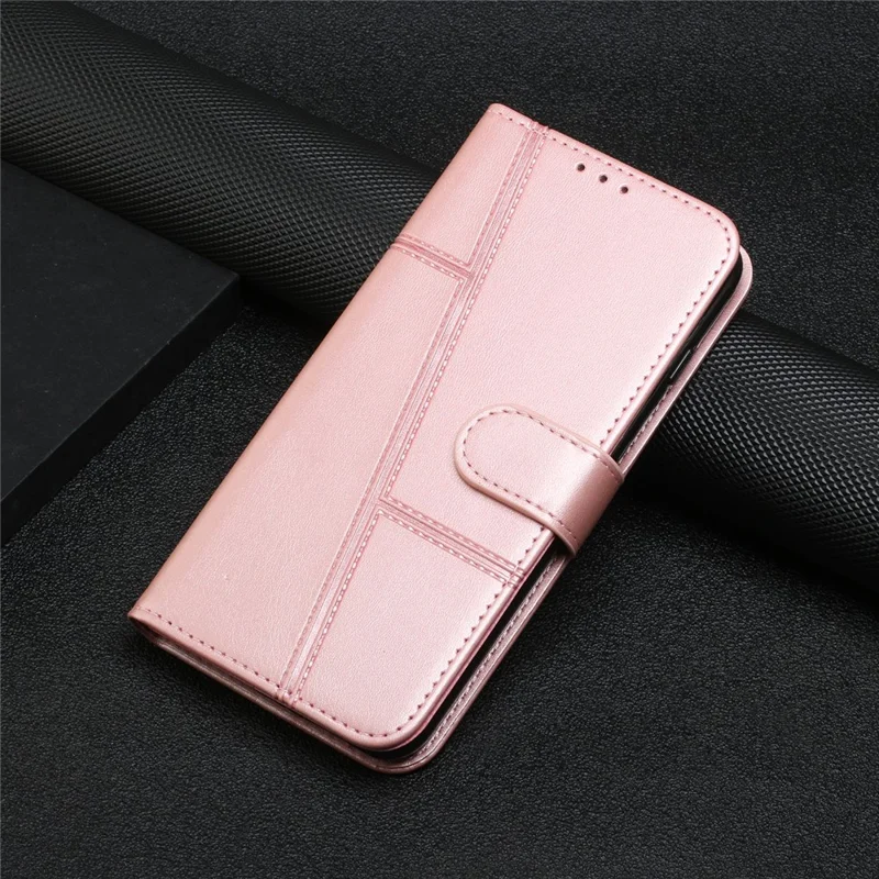 For Xiaomi Redmi Note 13 Pro 4G / Poco M6 Pro 4G Wallet Case PU Leather Flip Phone Cover - Rose Gold-Cellmalls