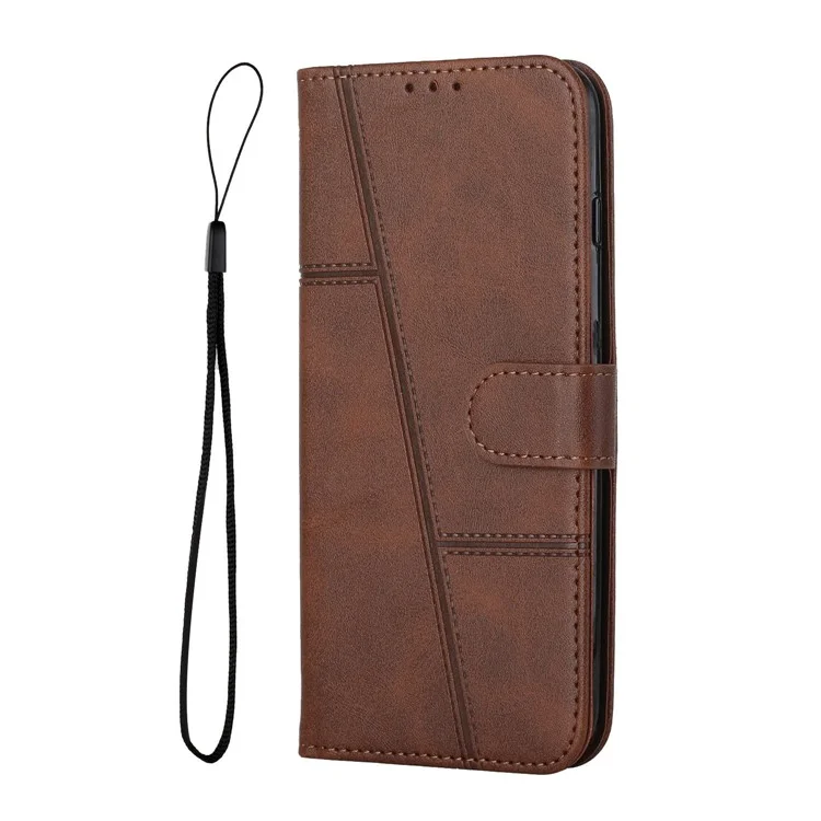 For Xiaomi Redmi Note 12S 4G PU Leather Phone Case Wallet Stand Anti-scratch Phone Cover - Brown-Cellmalls