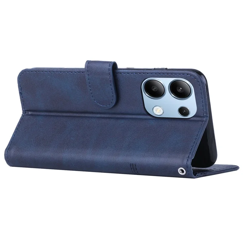 For Xiaomi Redmi Note 13 4G Case PU Leather+TPU Stand Magnetic Closure Shockproof Phone Cover - Sapphire-Cellmalls