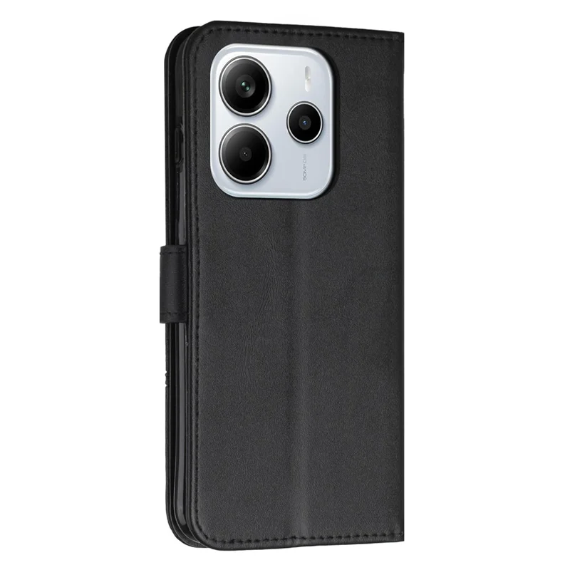 For Xiaomi Redmi Note 14 4G (164.84x78.15x8.16mm) Case Leather Stand Protective Phone Cover - Black-Cellmalls