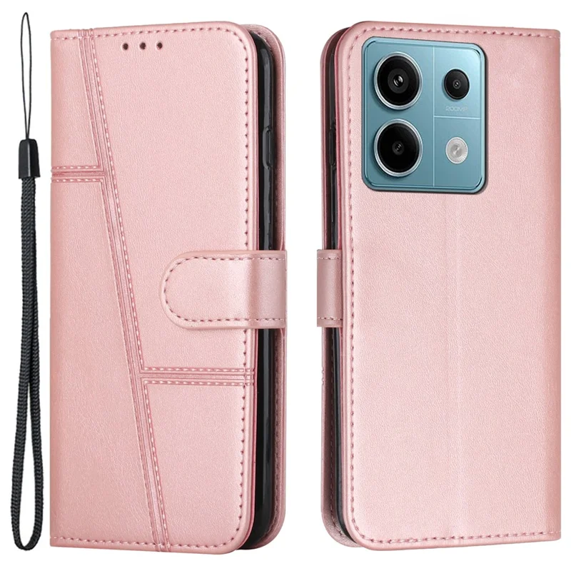 For Xiaomi Redmi Note 13 Pro 4G / Poco M6 Pro 4G Wallet Case PU Leather Flip Phone Cover - Rose Gold-Cellmalls