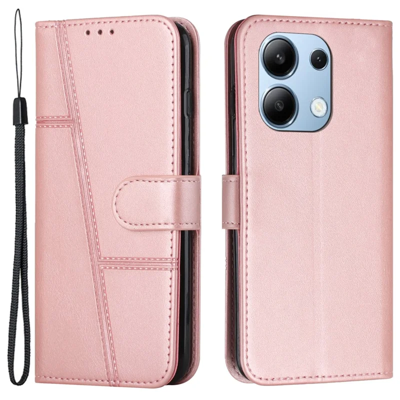 For Xiaomi Redmi Note 13 4G Case PU Leather+TPU Stand Magnetic Closure Shockproof Phone Cover - Sapphire-Cellmalls