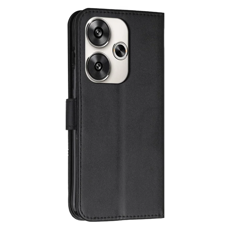 For Xiaomi Redmi Turbo 3 5G / Poco F6 5G Case Calf Texture Magnetic Clasp Leather Phone Cover - Black-Cellmalls