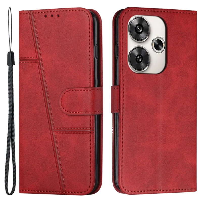 For Xiaomi Redmi Turbo 3 5G / Poco F6 5G Case Calf Texture Magnetic Clasp Leather Phone Cover - Black-Cellmalls