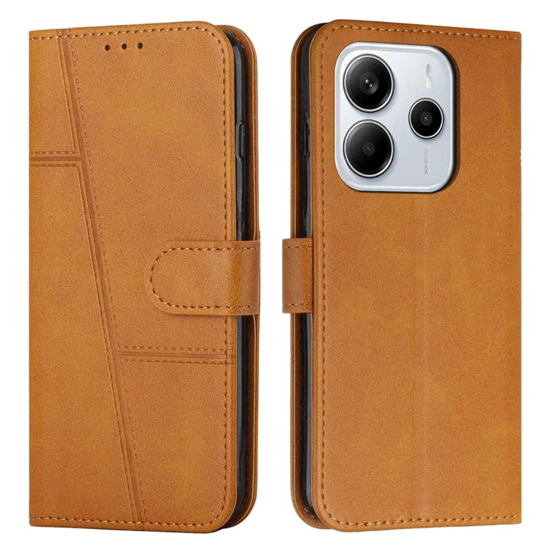 For Xiaomi Redmi Note 14 4G (164.84x78.15x8.16mm) Case Leather Stand Protective Phone Cover - Black-Cellmalls