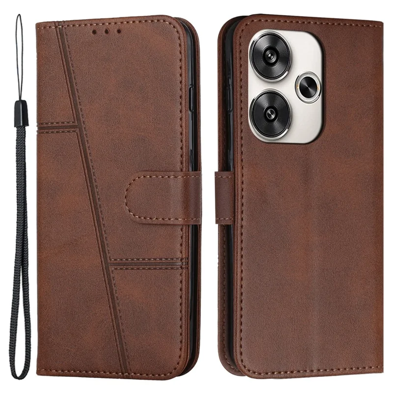 For Xiaomi Redmi Turbo 3 5G / Poco F6 5G Case Calf Texture Magnetic Clasp Leather Phone Cover - Black-Cellmalls
