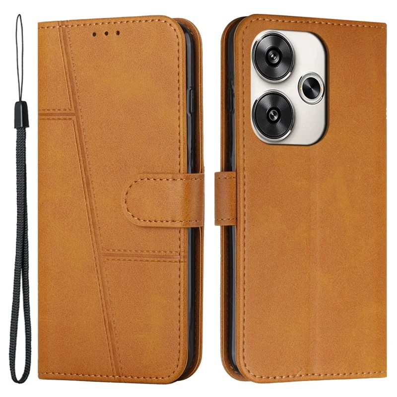 For Xiaomi Redmi Turbo 3 5G / Poco F6 5G Case Calf Texture Magnetic Clasp Leather Phone Cover - Black-Cellmalls