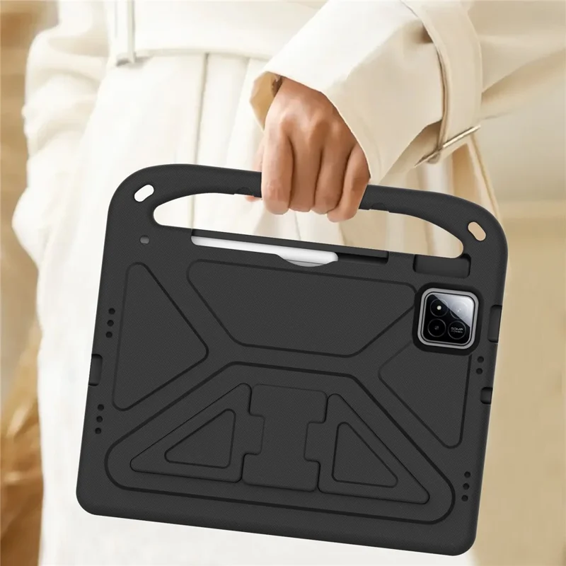 For Xiaomi Pad 7 Pro  /  Pad 7 Case Hand Grip Kickstand Tablet EVA Cover - Black-Cellmalls