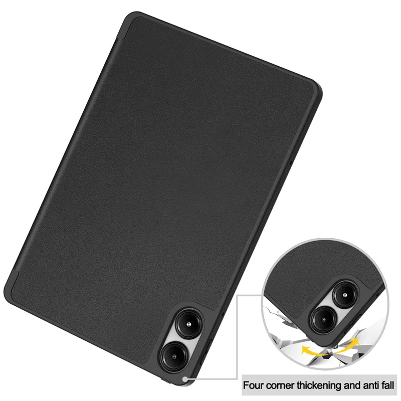 Tablet Case for Xiaomi Redmi Pad Pro / Redmi Pad Pro 5G / Poco Pad 4G Tri-Fold Stand Leather Cover with Pen Slot - Black-Cellmalls