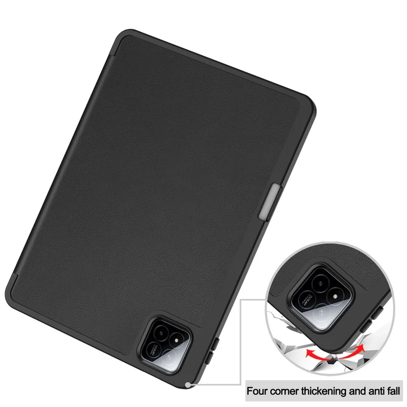 For Xiaomi Pad 7 Pro  /  Pad 7 Stand Case Shock-Absorbent Leather Tablet Cover with Pen Slot - Black-Cellmalls