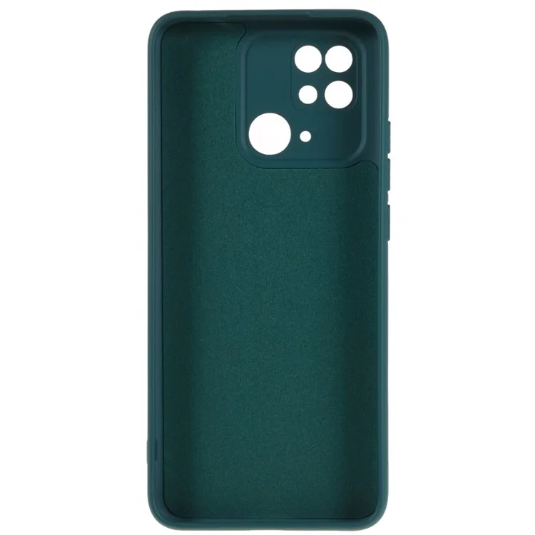 2.0mm Thick TPU Cover for Xiaomi Redmi 10C 4G, Liquid Silicone Texture Arc Edge Protective Back Case - Midnight Green-Cellmalls